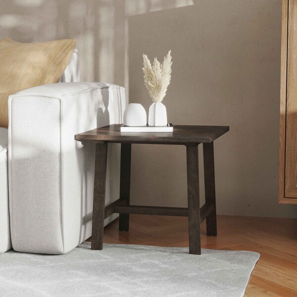 Flash Furniture Square 21.75 W, 21.75 L, Rubberwood (Parawood), Dark Gray LFS-4005-DKGRY-GG - main